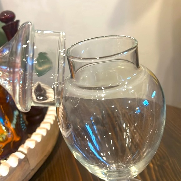 Vintage Apothecary Empoli Jar Clear Glass Footed Jar - Picture 7 of 9